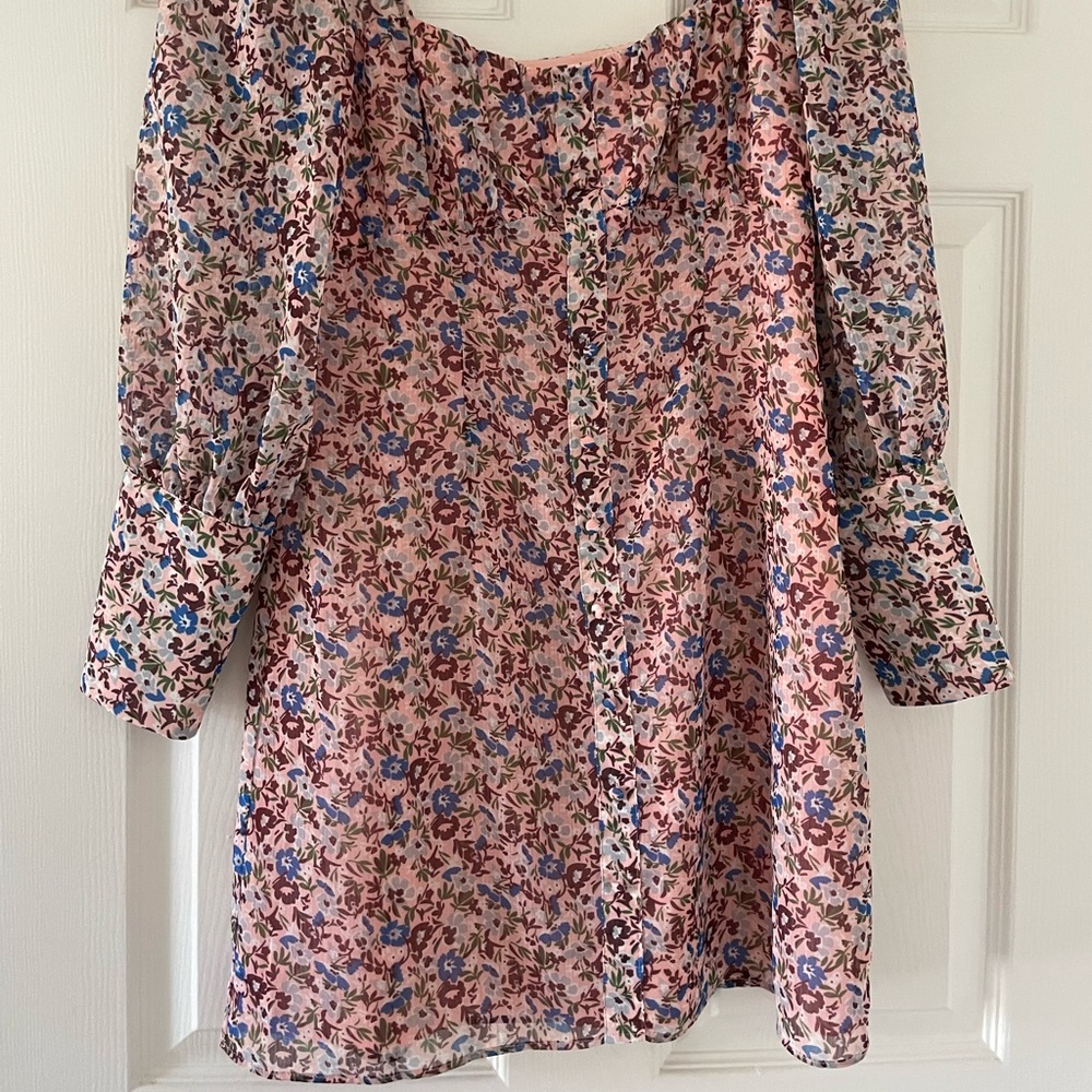 The East Order pink floral long sleeve dress